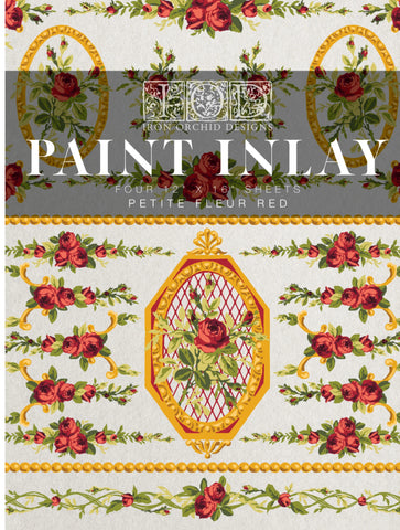 Petite Fleur Red IOD Paint Inlay