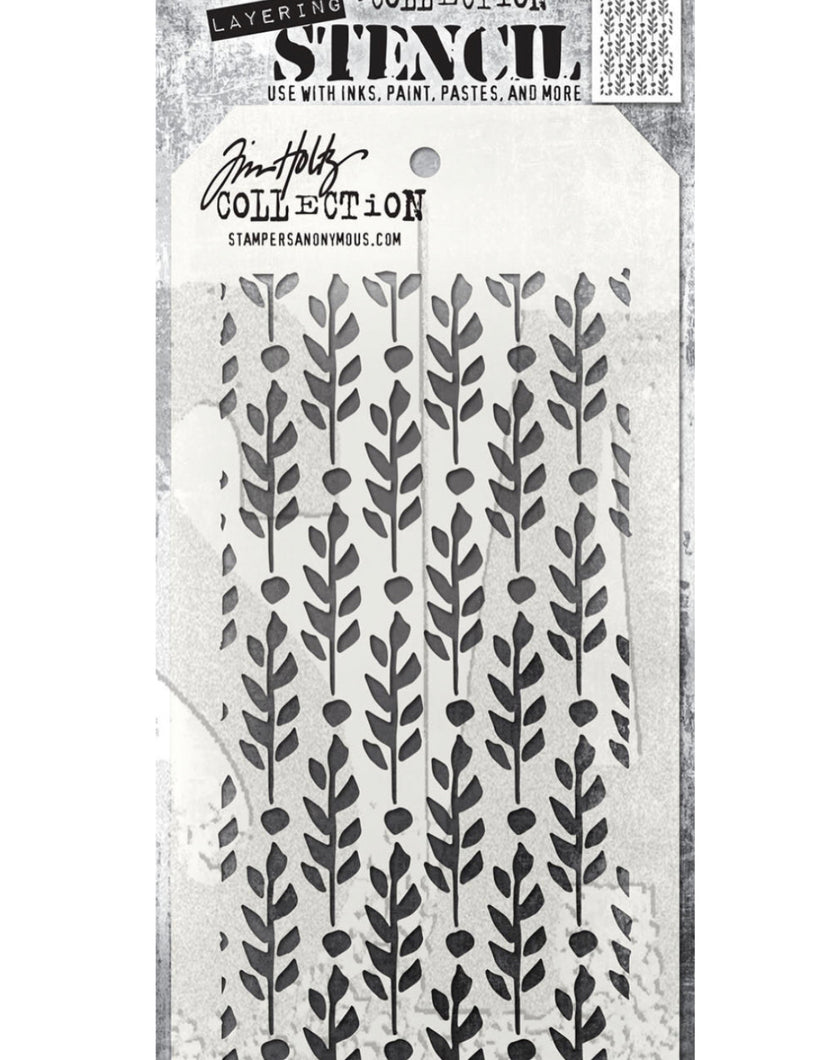 Tim Holtz Stencil Berry Leaves