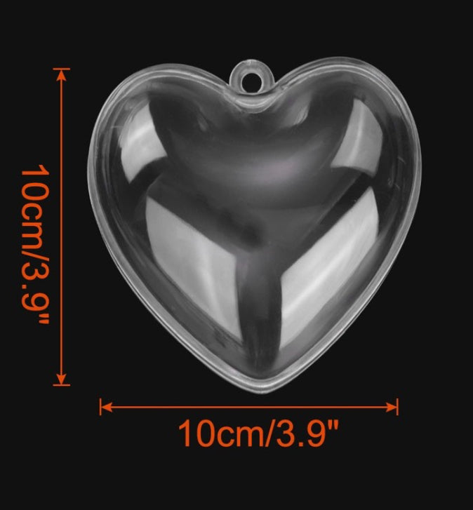 Clear Two part Heart Ornament