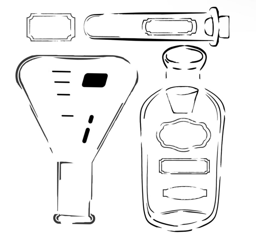Roycycled Beaker and Bottle Stencil