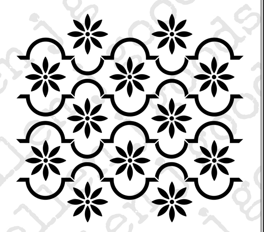 Mosaic Daisy Stencil EJG