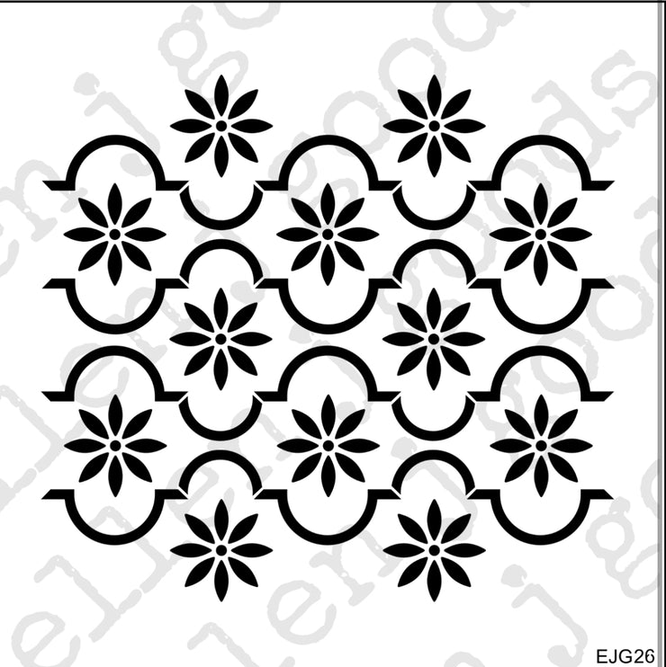 Mosaic Daisy Stencil EJG