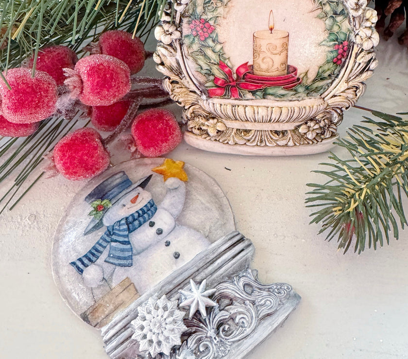 LOCAL WORKSHOP! TWO Snow Globes Ornaments