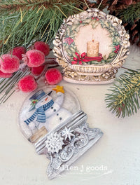 LOCAL WORKSHOP! TWO Snow Globes Ornaments