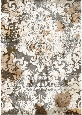 Black and Tan Damask