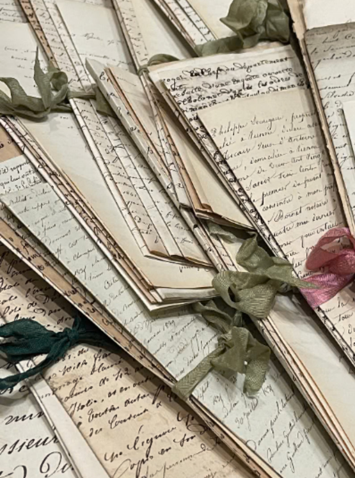 Original French Script Pages set of 5
