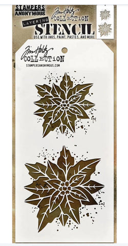 Tim Holtz Stencil Poinsettia Duo