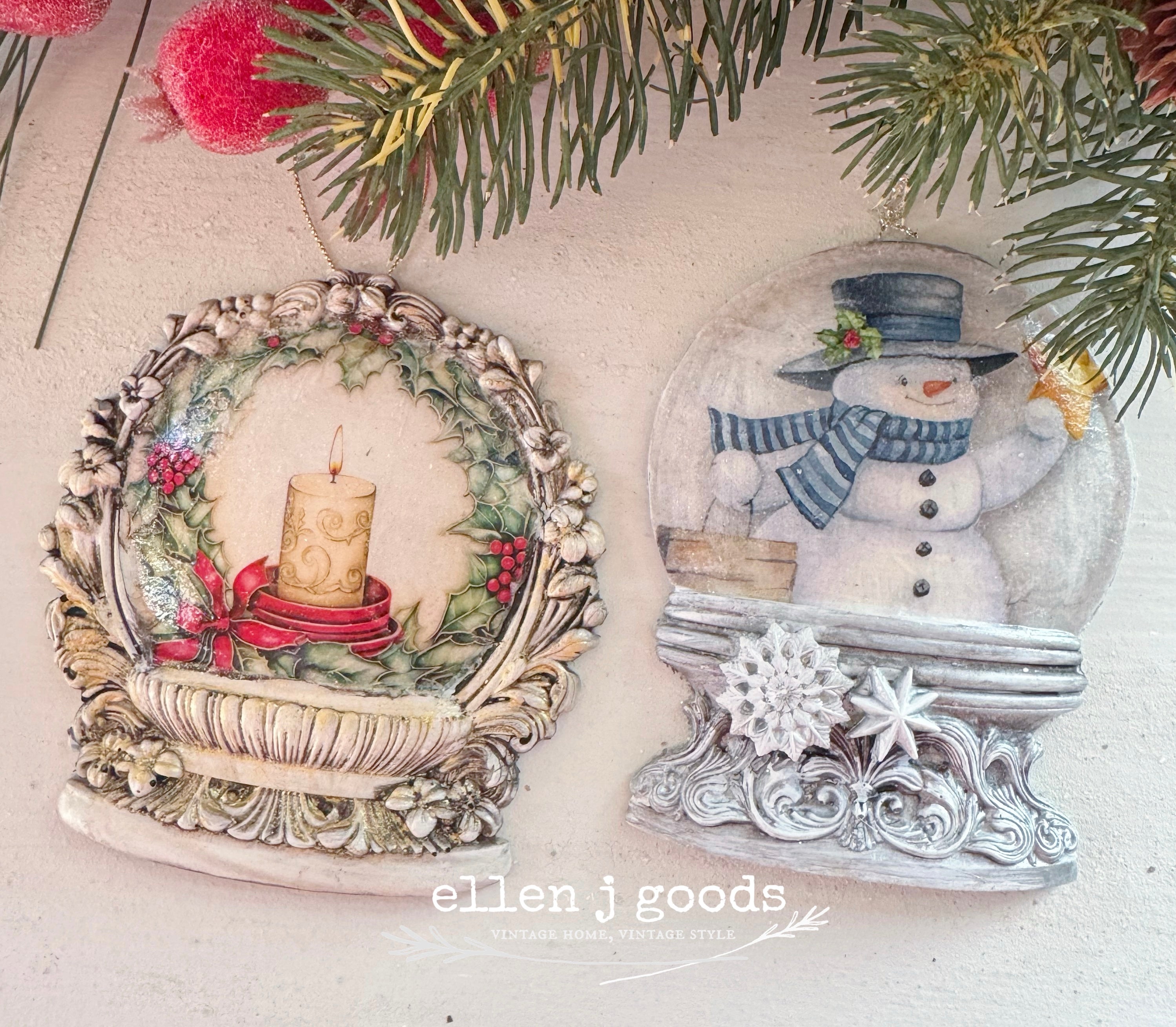 LOCAL WORKSHOP! TWO Snow Globes Ornaments