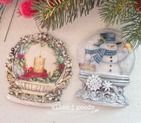 LOCAL WORKSHOP! TWO Snow Globes Ornaments