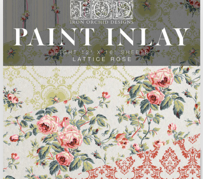 Lattice Rose  IOD Paint Inlay
