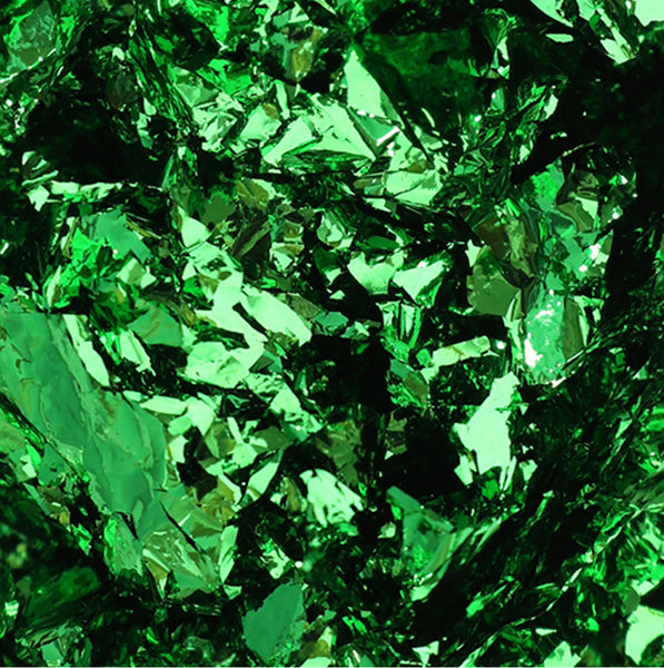 Colored foil flakes min. 1 g, green