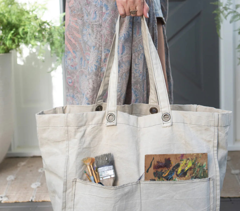 Distressed  Canvas Tote Bag