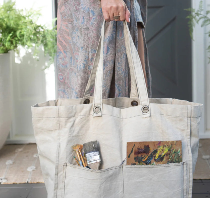 Distressed  Canvas Tote Bag
