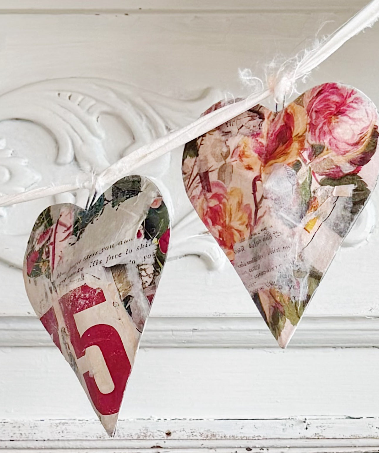 Metal  Heart with Jute Cord. Metal - Galvanized