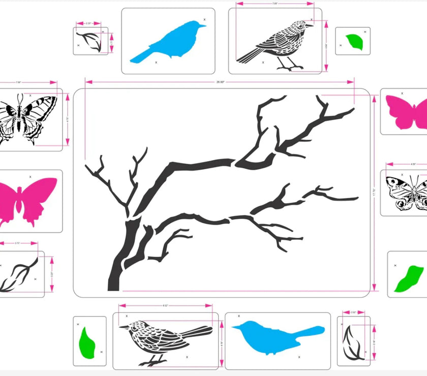 Flutter & Feather | JRV Stencil Designed by Debi from Debi's Design Diary