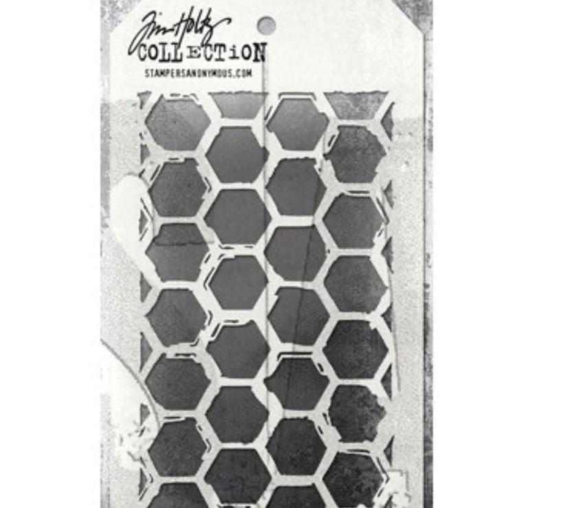Tim Holtz Stencil Brushed Hex