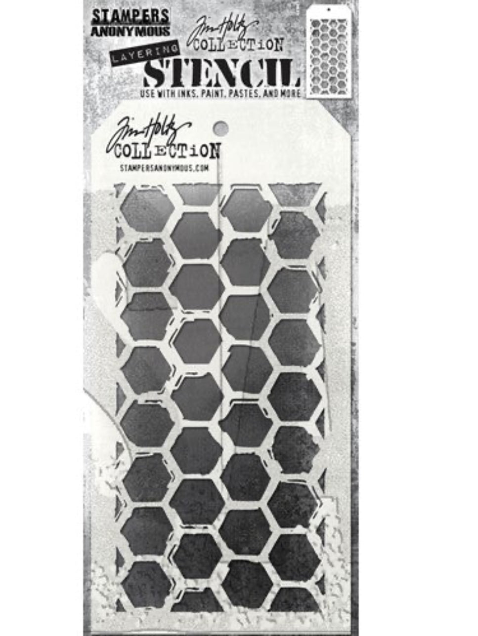 Tim Holtz Stencil Brushed Hex