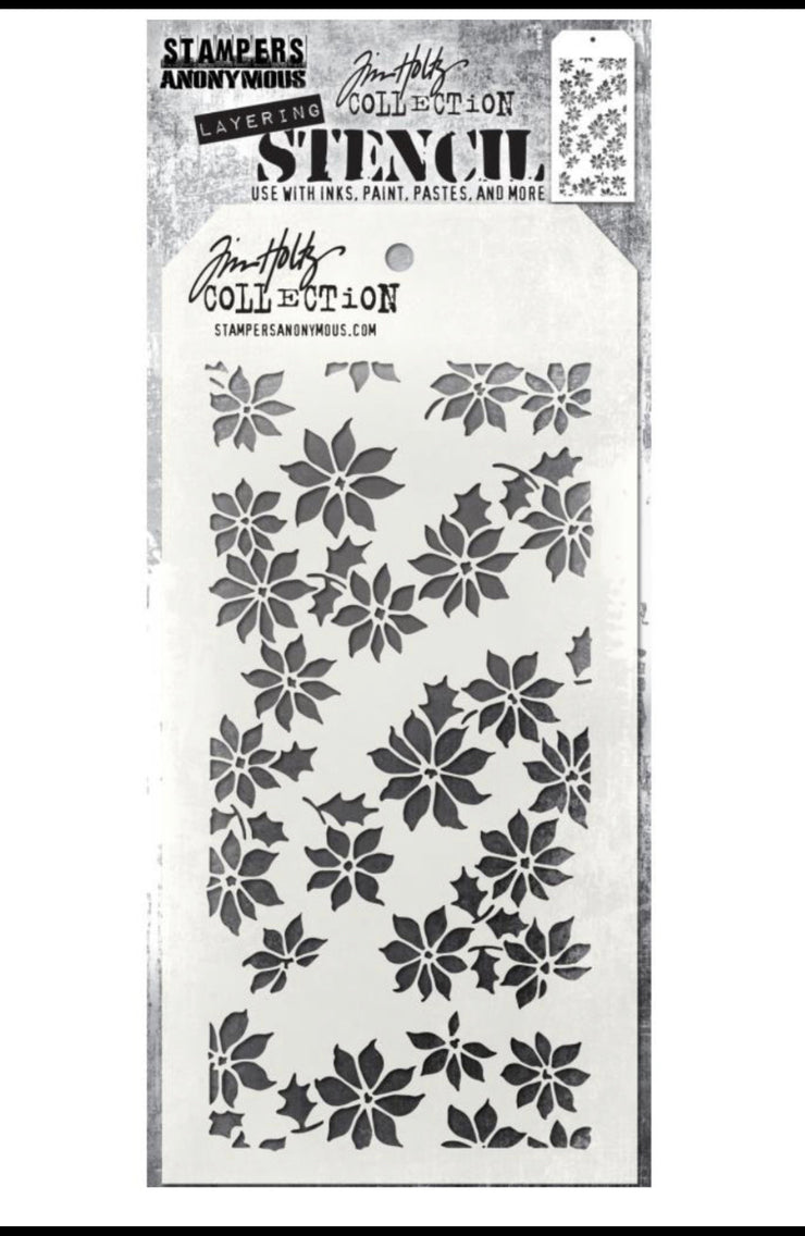 Tim Holtz Stencil Tiny Poinsettia