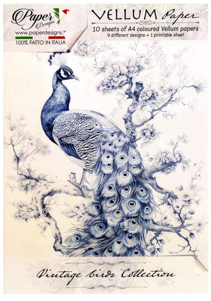 Vintage Birds Vellum Paper Kit, rice paper design by Paper Designs Italy, arts & entertainment > hobbies & creative arts > arts & crafts > art & crafting materials, for decoupage and crafting