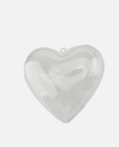 Clear Two part Heart Ornament