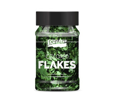 Colored foil flakes min. 1 g, green