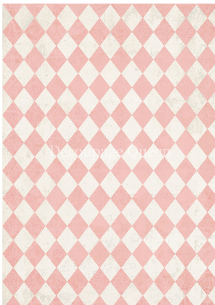 Pink and Ivory Harlequin