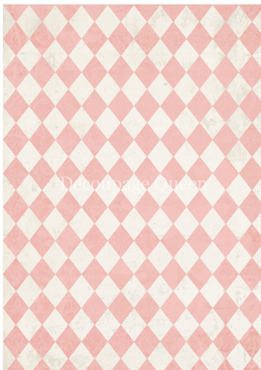 Pink and Ivory Harlequin