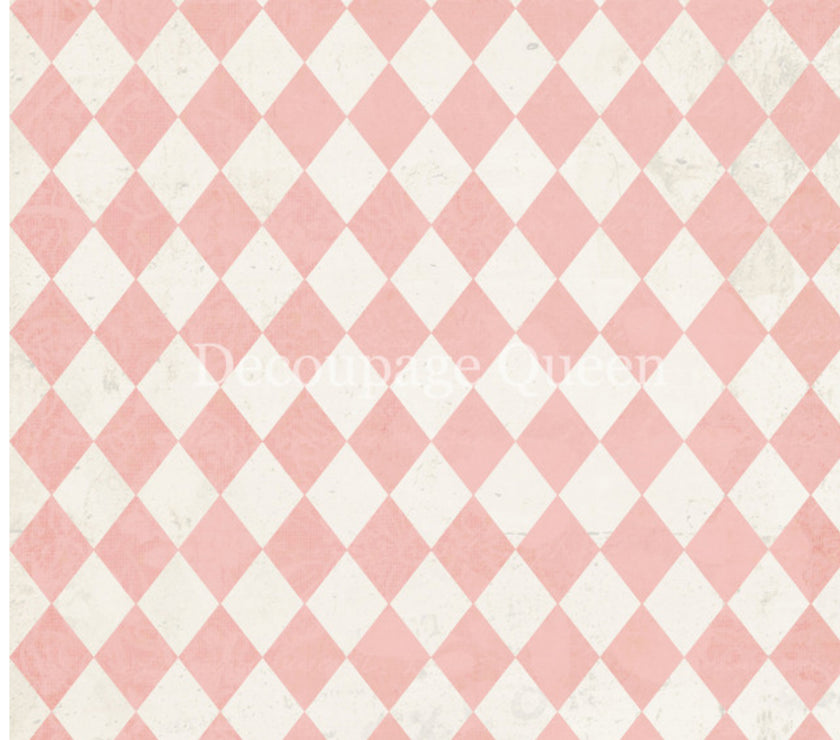 Pink and Ivory Harlequin