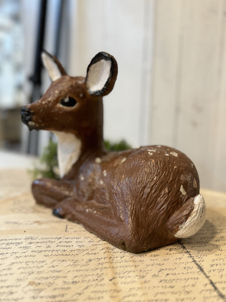 Vintage Concrete Fawn with chippy paint