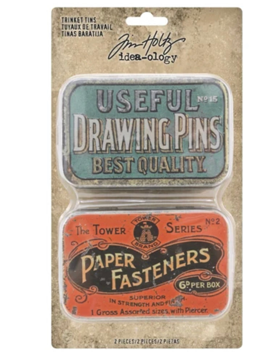 Tim Holtz Metal Trinket Tins 2/Pkg