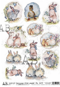 Little Watercolor Bunnies 1297