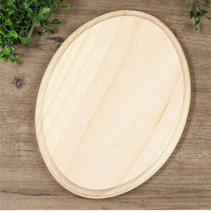 9” Unfinished Wood Oval Plaque