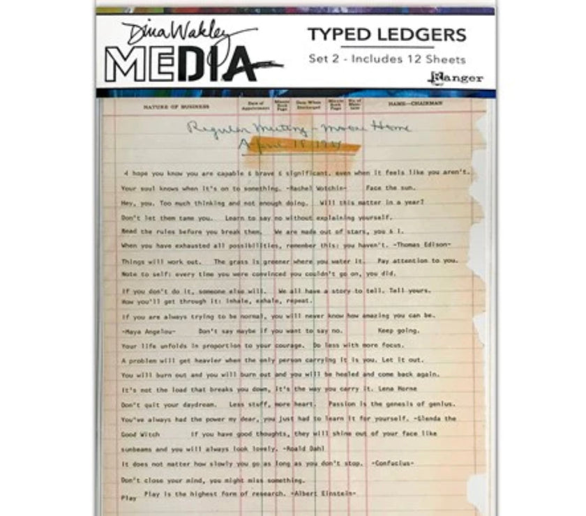 Dina Wakley Media Typed Ledgers 12/Sheets SET 2