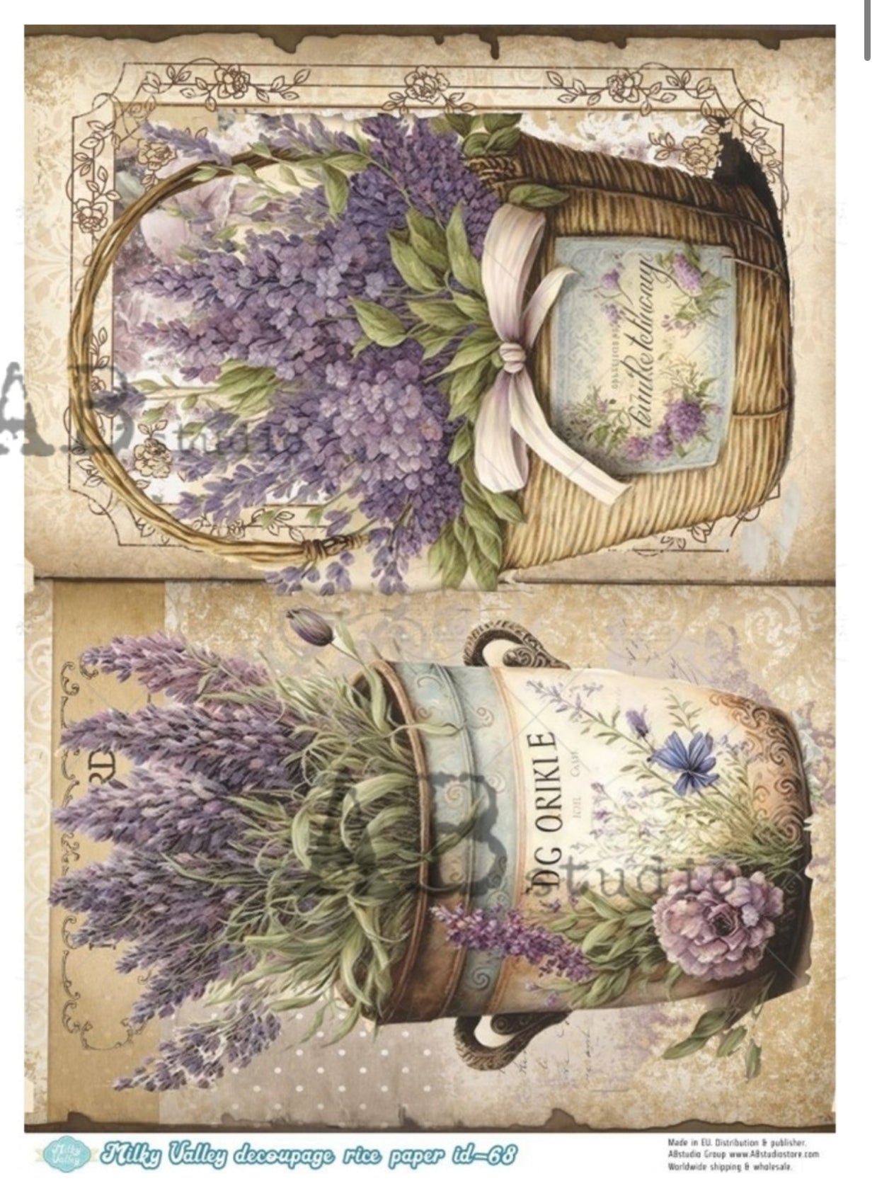 Vintage Pots of Fresh Lavender ABRP_MV68