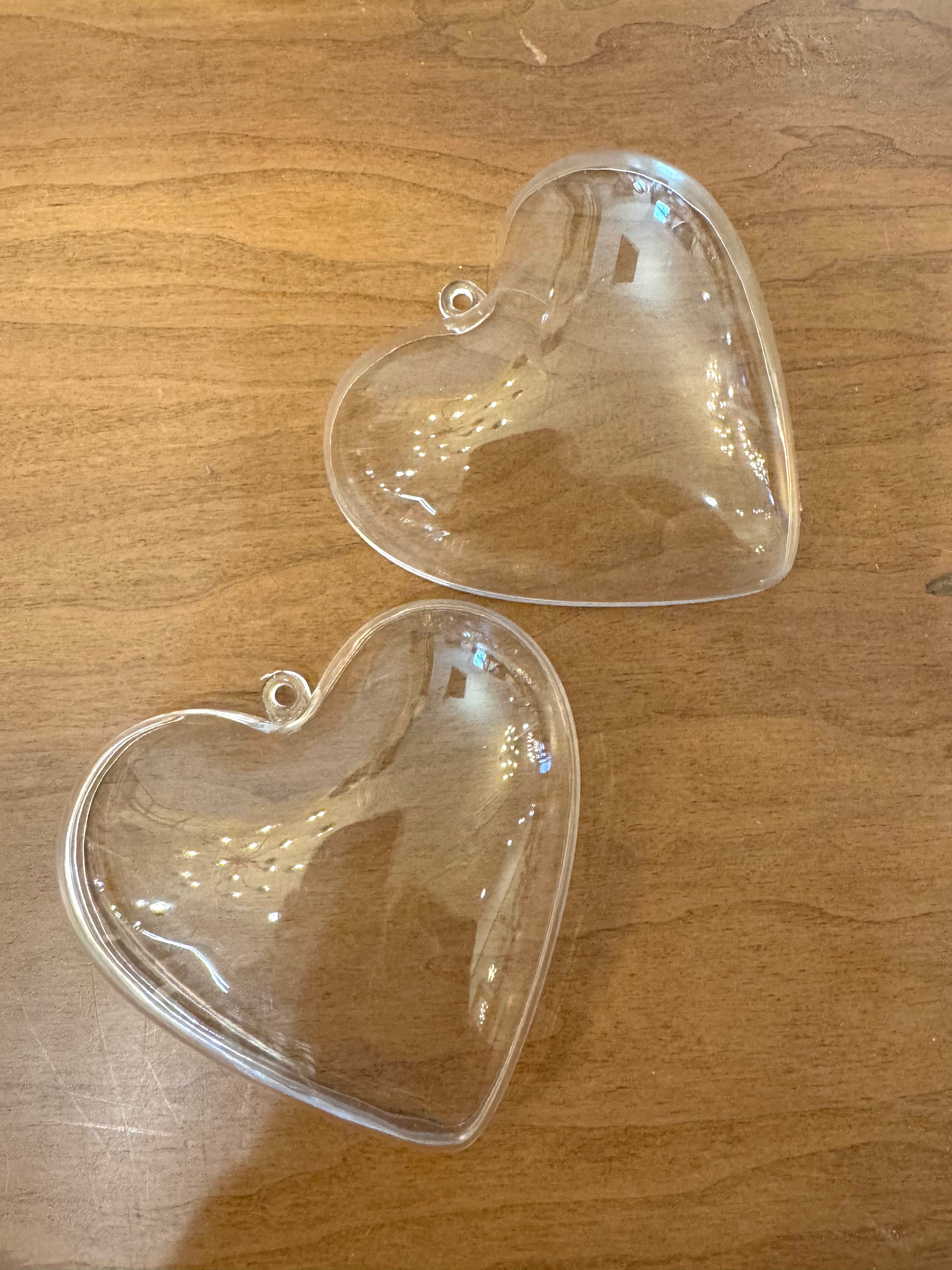 Clear Two part Heart Ornament