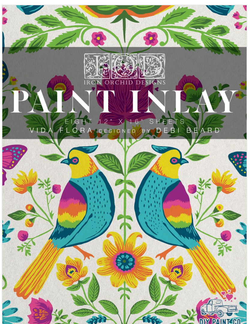 Vida Floral IOD Paint Inlay