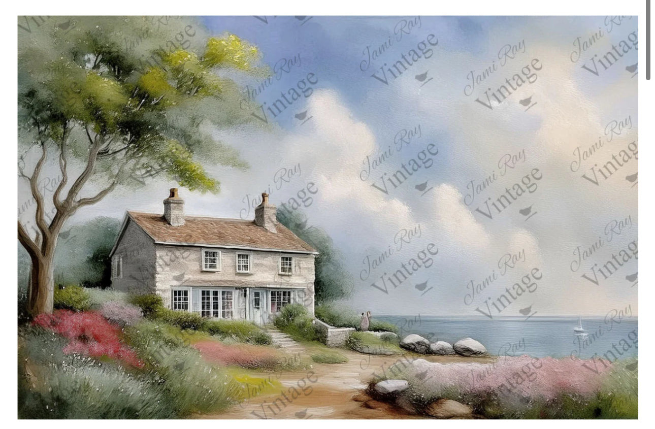 Seaside Cottage | JRV large Rice Paper