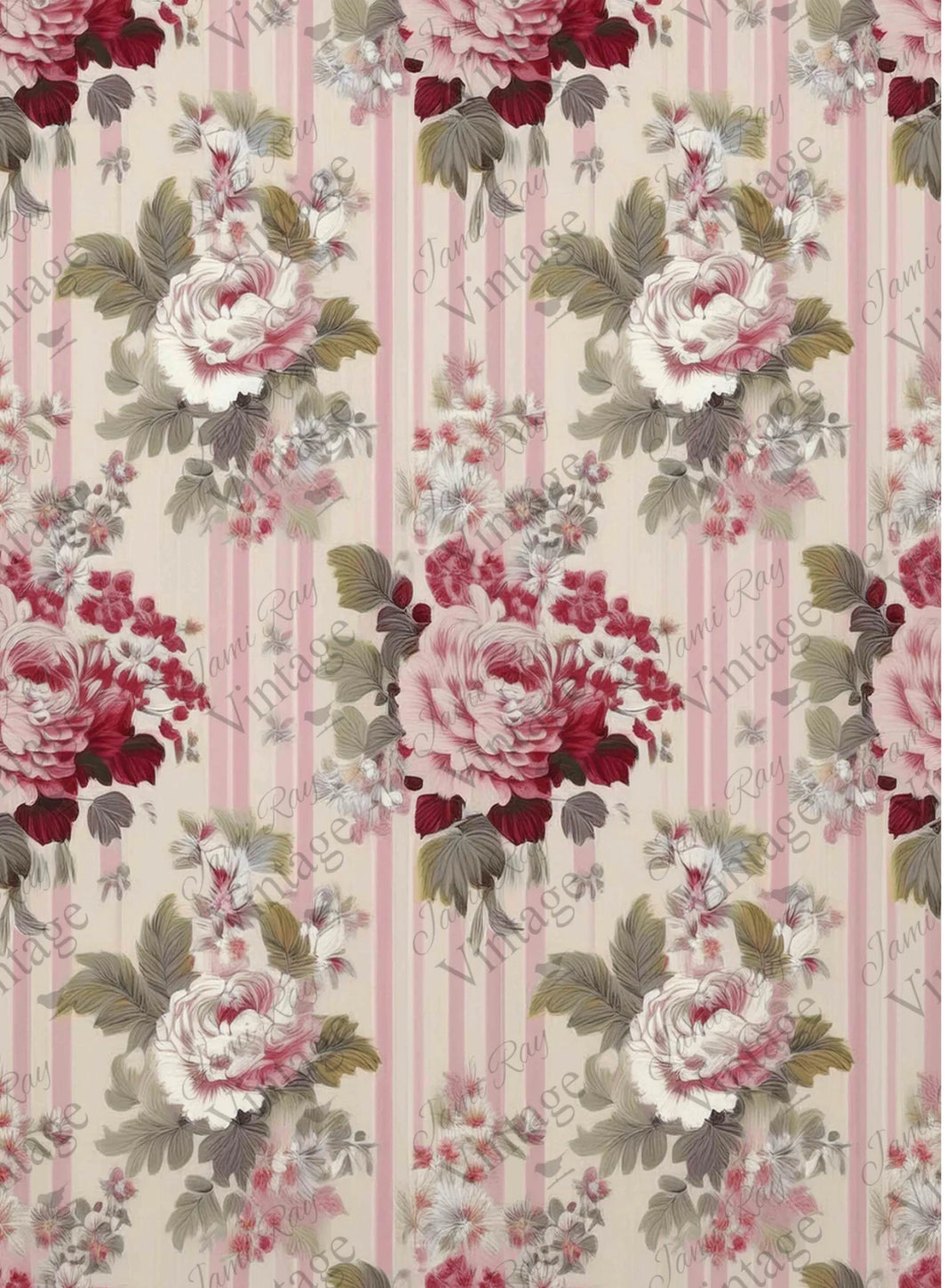 Pink Rose Wallpaper JRV Rice Paper A4