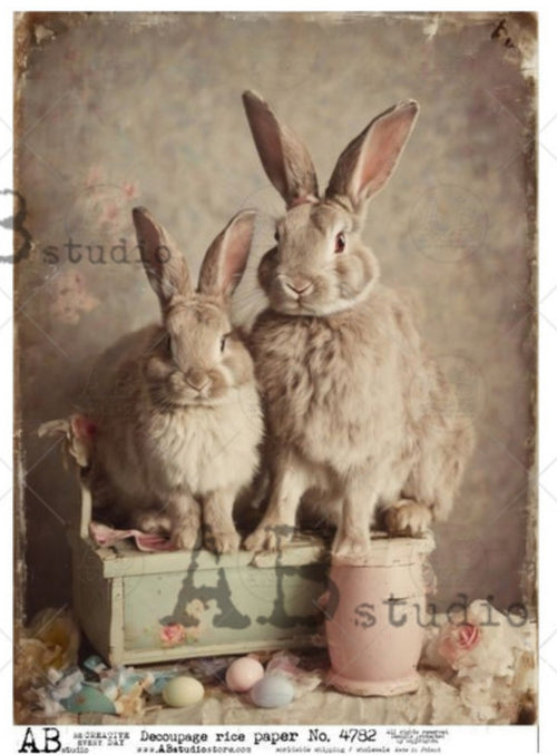 Bunny Family Vintage Style ABRP_4782