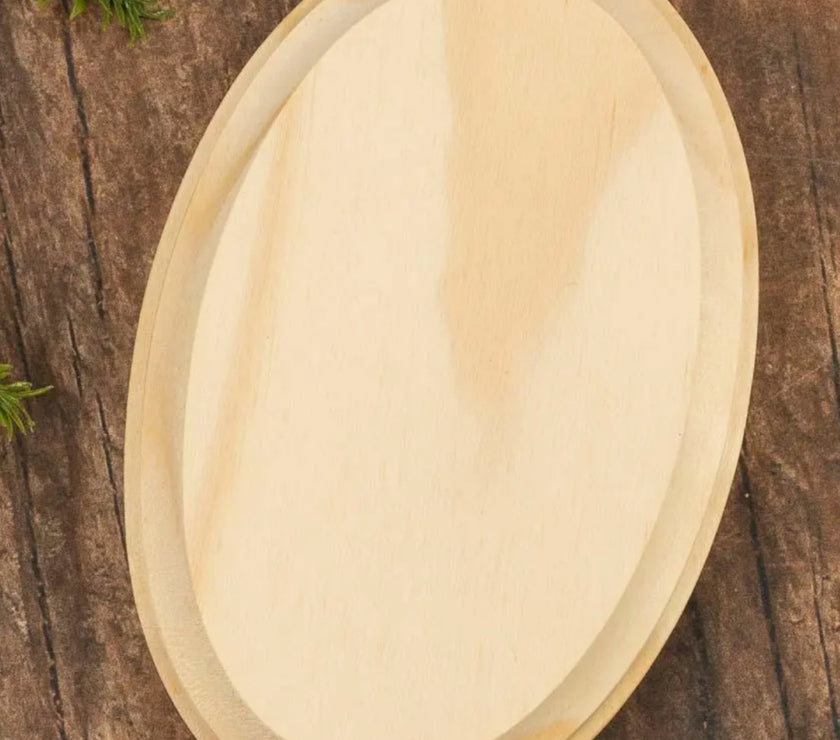5-1/4" Unfinished Wood Oval Plaque