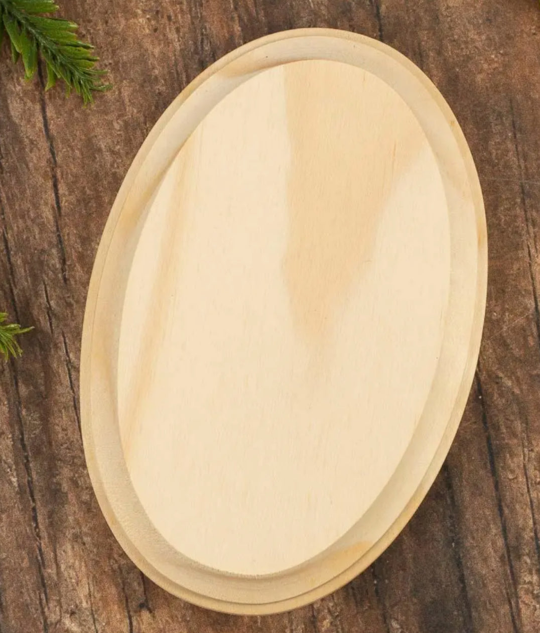 5-1/4" Unfinished Wood Oval Plaque