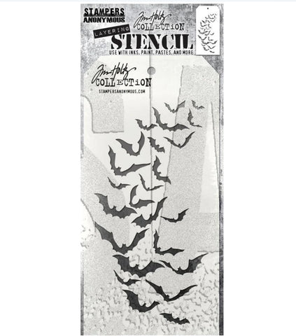 Tim Holtz Stencil Batty