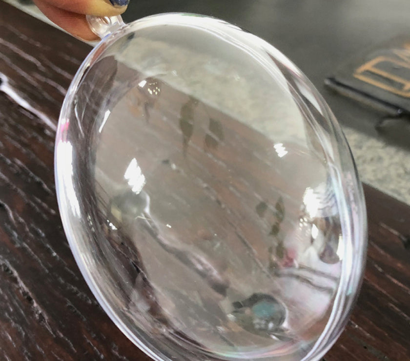 Clear Flat Bauble Ornament for Decorating 4”