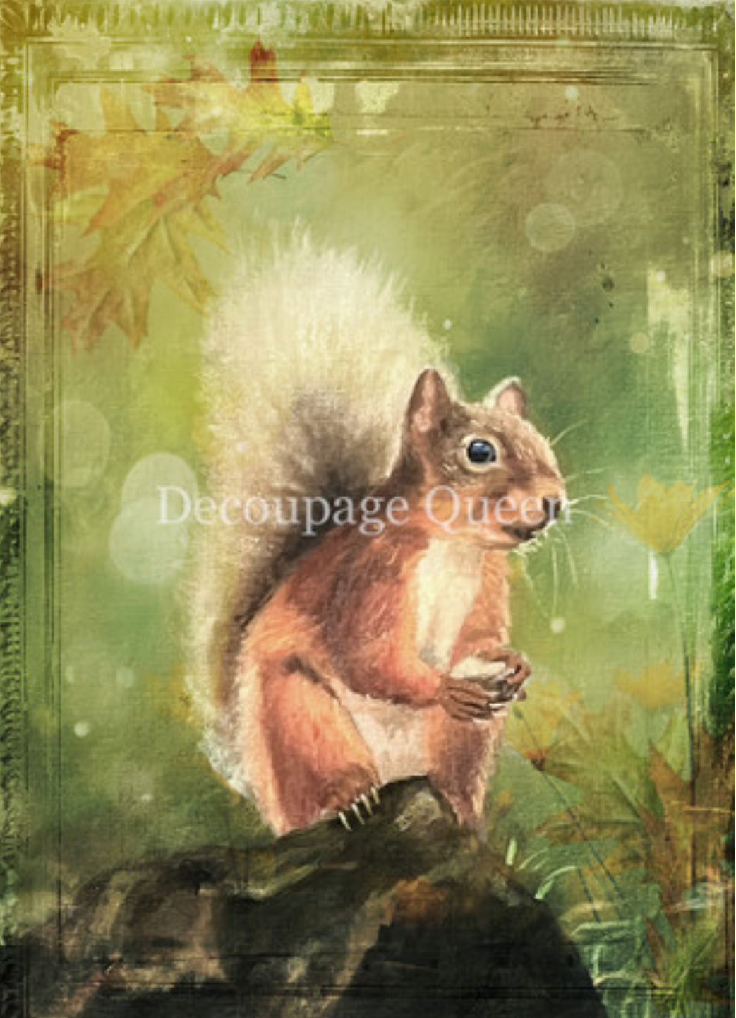 Decoupage Queen Teresa Rene Art Woodland Squirrel Rice Paper