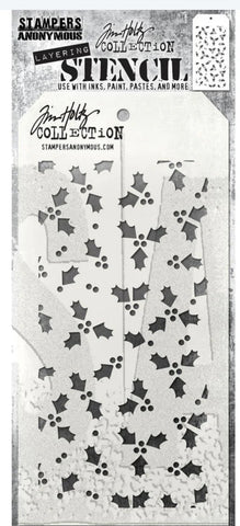 Tim Holtz Stencil Tiny Holly