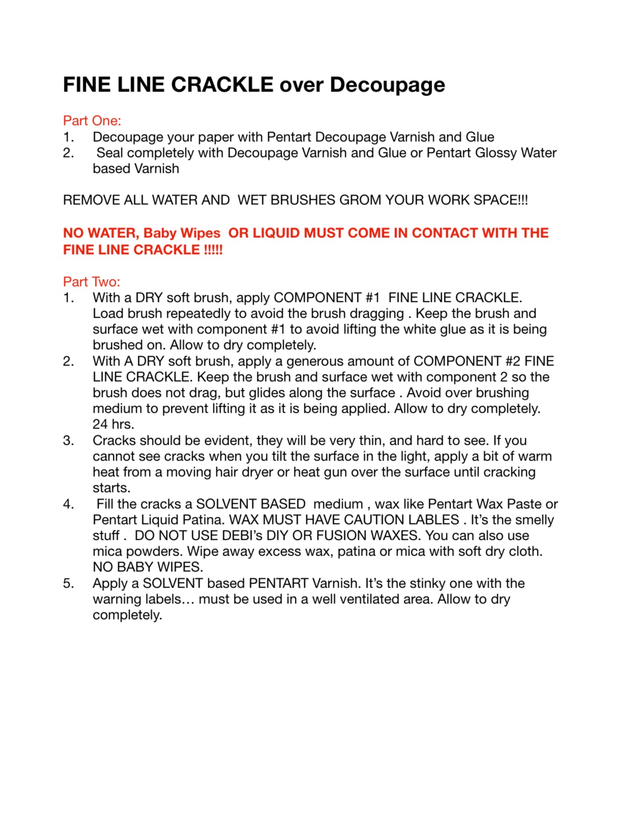 Pentart Fineline Crackle SETS