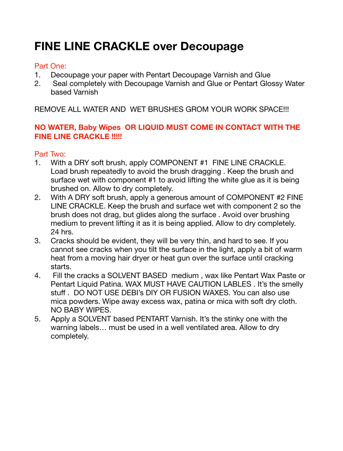 Pentart Fineline Crackle SETS