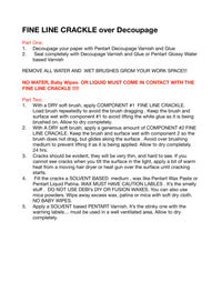 Pentart Fineline Crackle SETS, design by pentart, arts & entertainment > hobbies & creative arts > arts & crafts > art & crafting materials, for decoupage and crafting