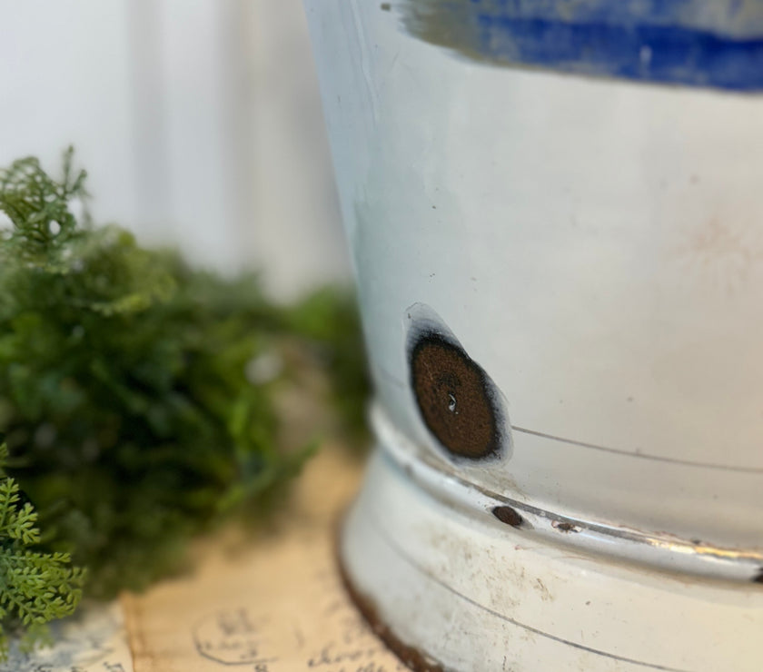 Vintage European Enamel Bucket