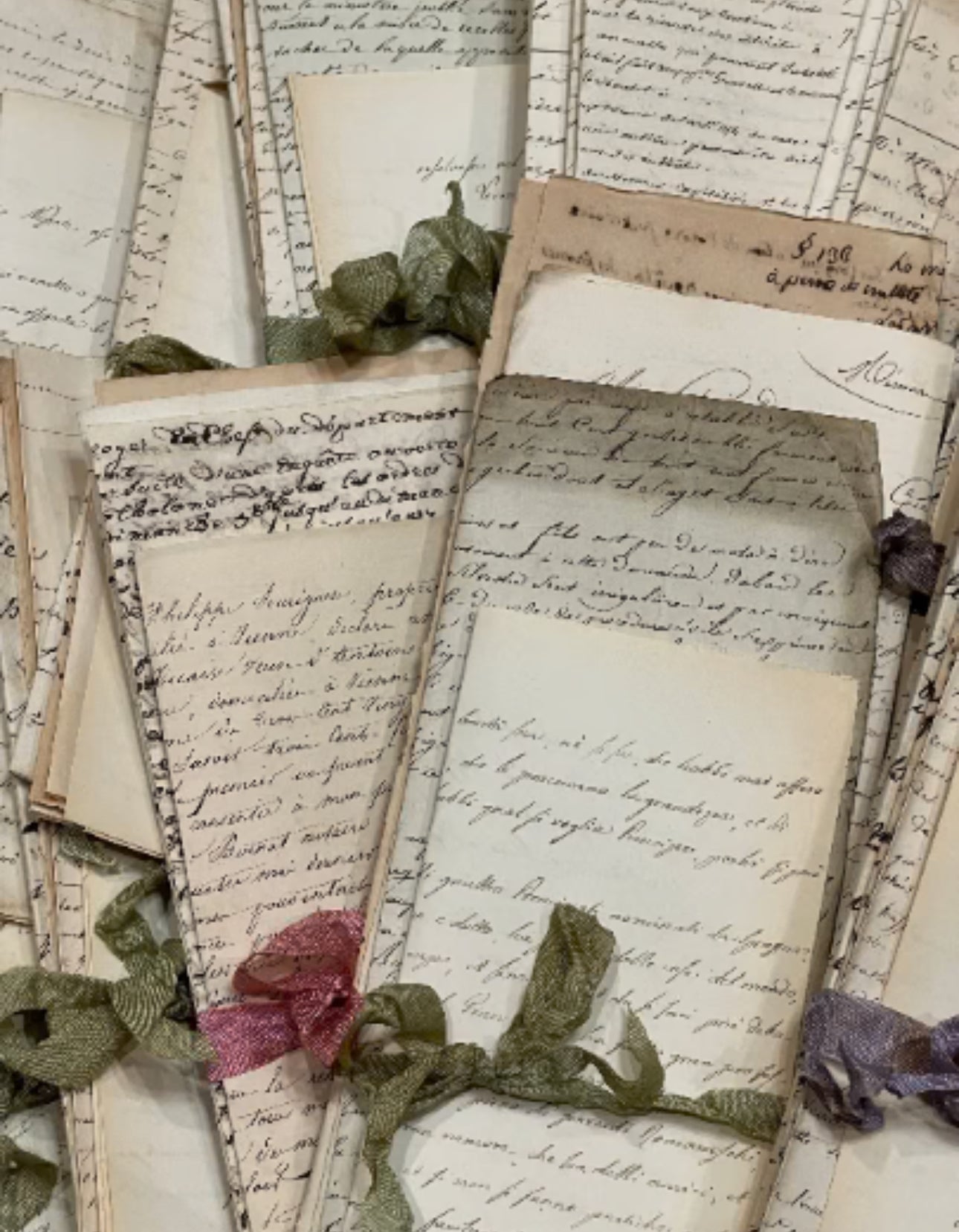 Original French Script Pages set of 5